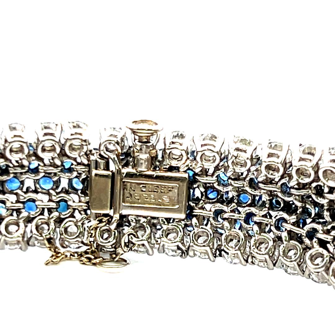 Van Cleef & Arpels 67.00 Carat Sapphire 36.80 Carat Diamond Platinum Bracelet