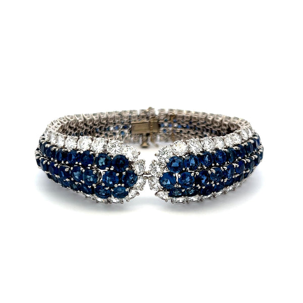 Van Cleef & Arpels 67.00 Carat Sapphire 36.80 Carat Diamond Platinum Bracelet