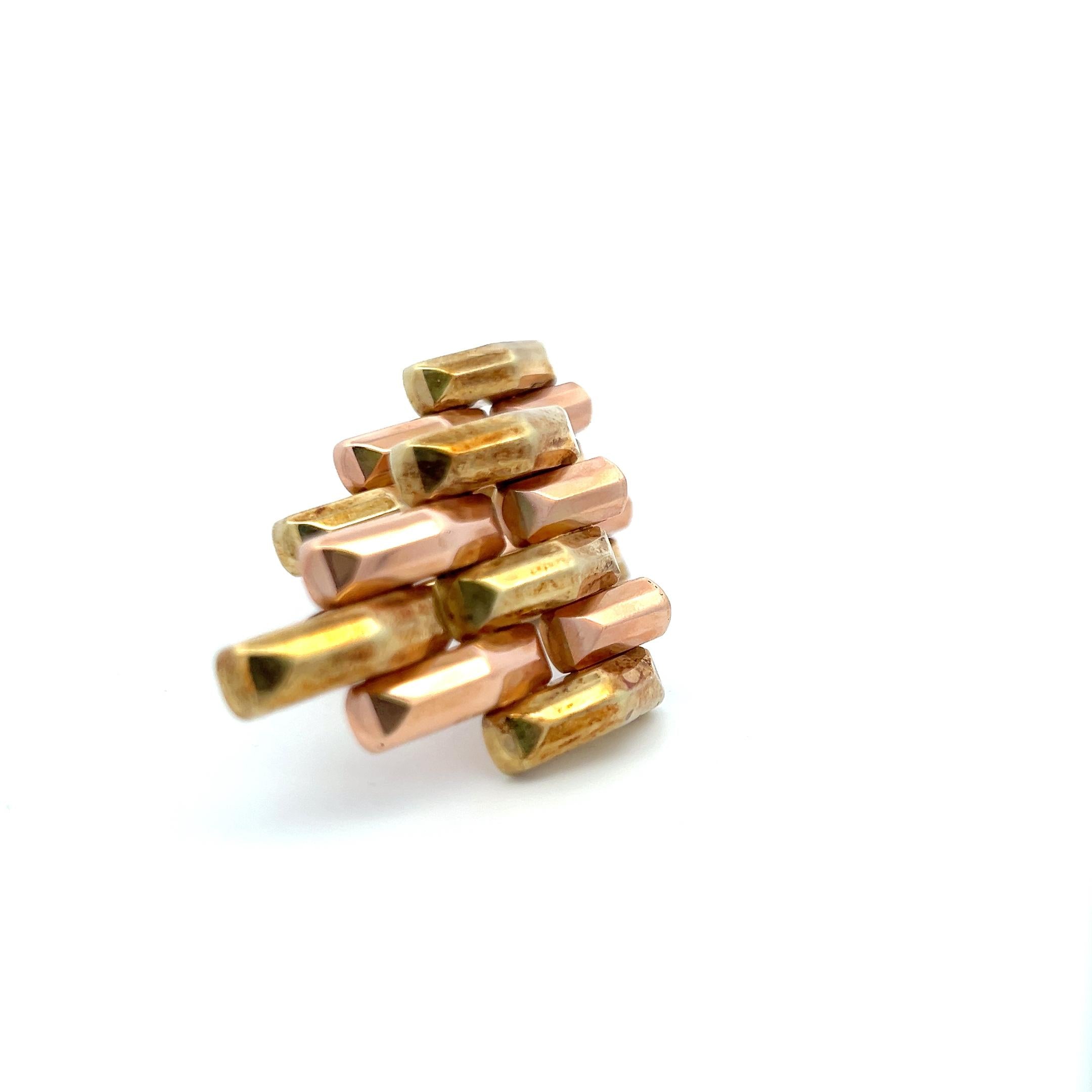 Vintage 18K Two Tone Gold Pin Brooch 32.2 Grams