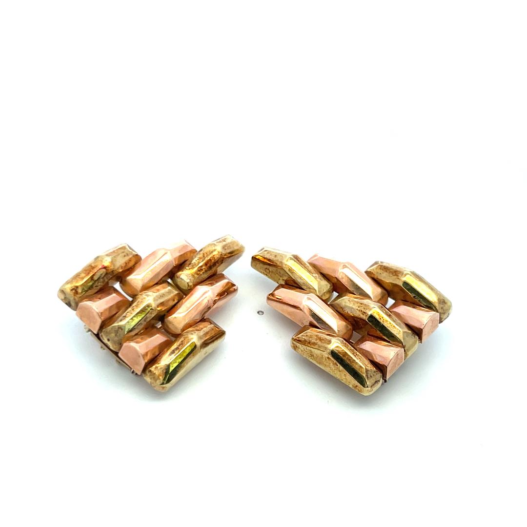 Vintage 18K Two Tone Gold Pin Brooch 32.2 Grams