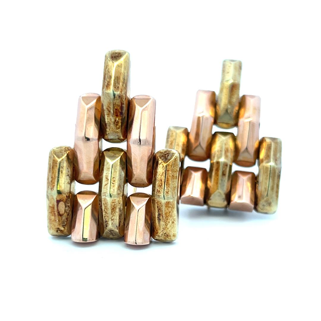 Vintage 18K Two Tone Gold Pin Brooch 32.2 Grams