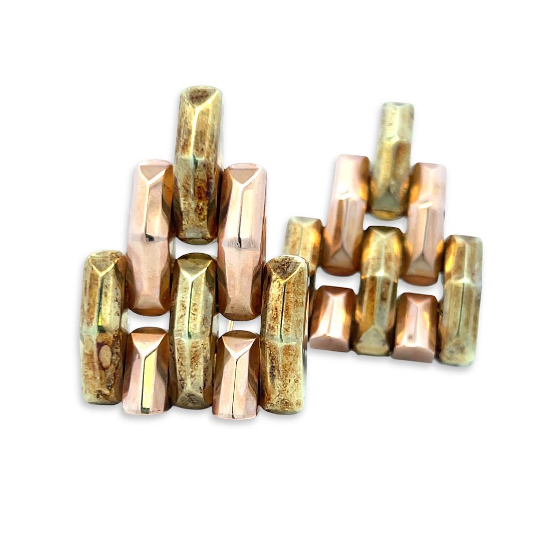 Vintage 18K Two Tone Gold Pin Brooch 32.2 Grams