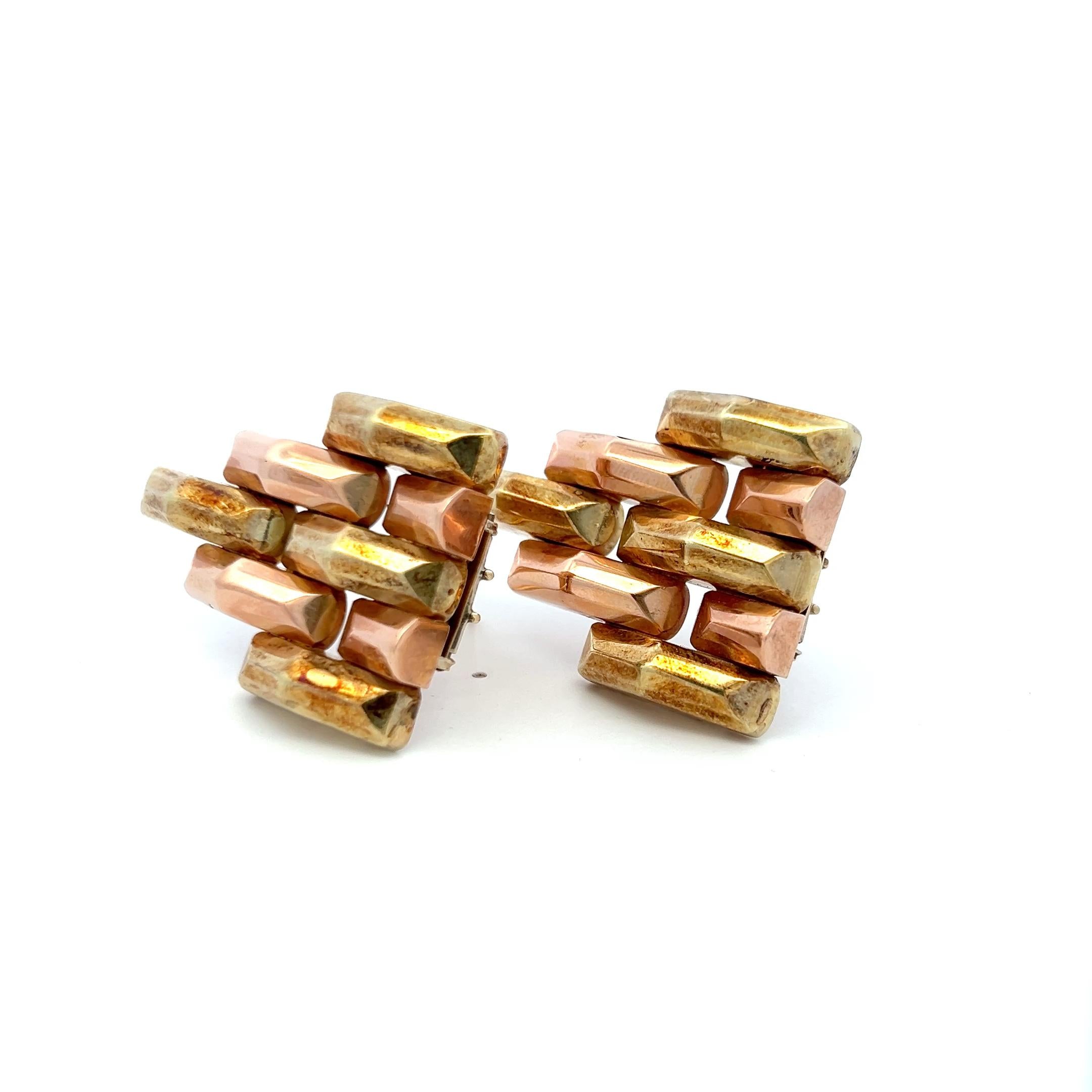 Vintage 18K Two Tone Gold Pin Brooch 32.2 Grams