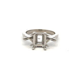 Vintage 6.20 Grams Size 6 Platinum Semi Mount Ring Holds 1.5 Ct stone