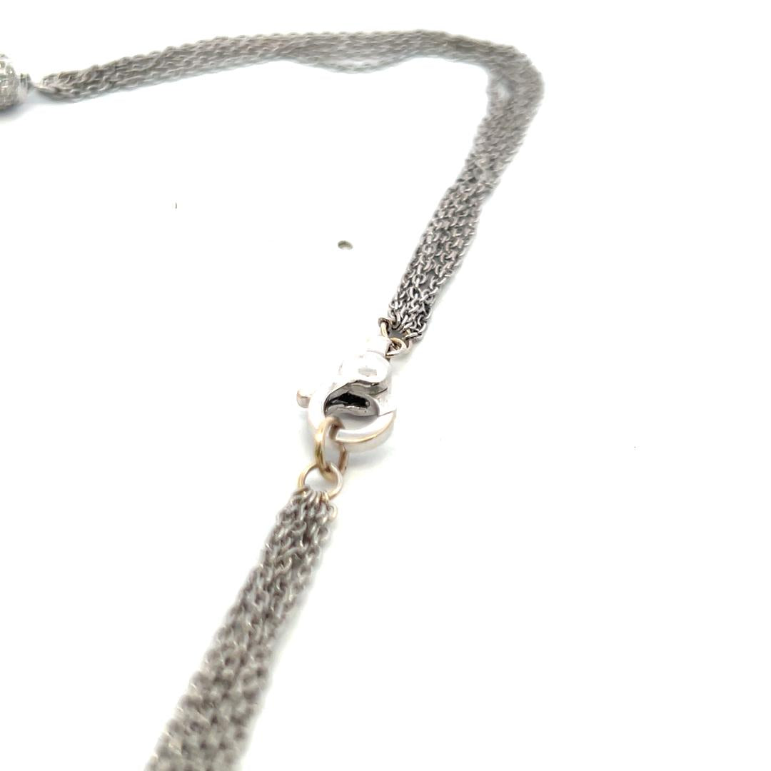 Vintage 18K White Gold Pendant Necklace with 5 Carat H-VS Diamonds