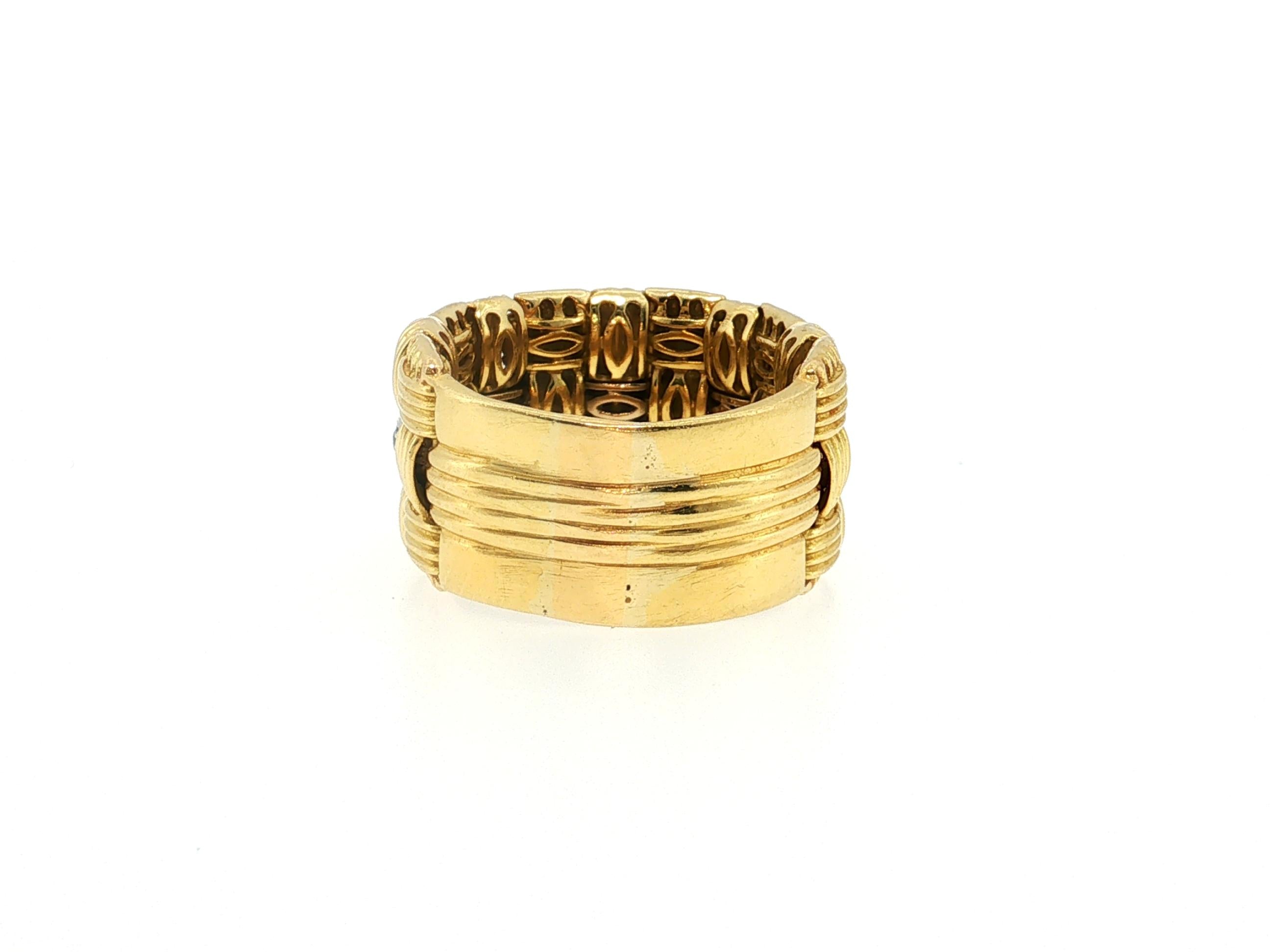 Roberto Coin 18K Yellow Gold Band Ring with 0.38 Carat Round H VS Diamonds