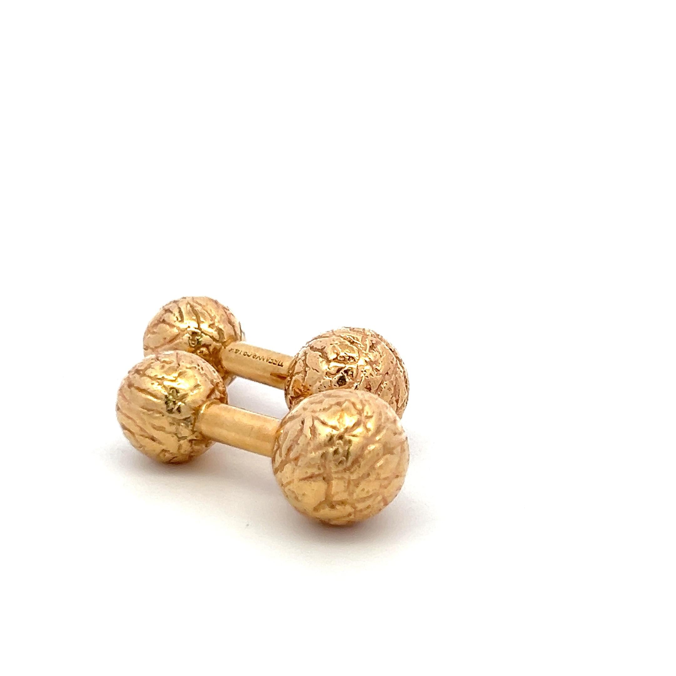 Tiffany & Co 18K Yellow Gold Ball Return Earrings 11.46 Grams