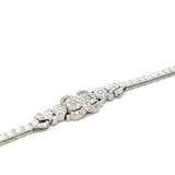 2.60 Carat Old European Cut G SI1 Diamond Platinum Art-Deco Bracelet