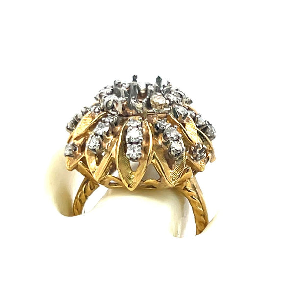 1.50 Carat Round Brilliant G VS2 Diamond 18 Karat Yellow Gold Semi Mount Ring