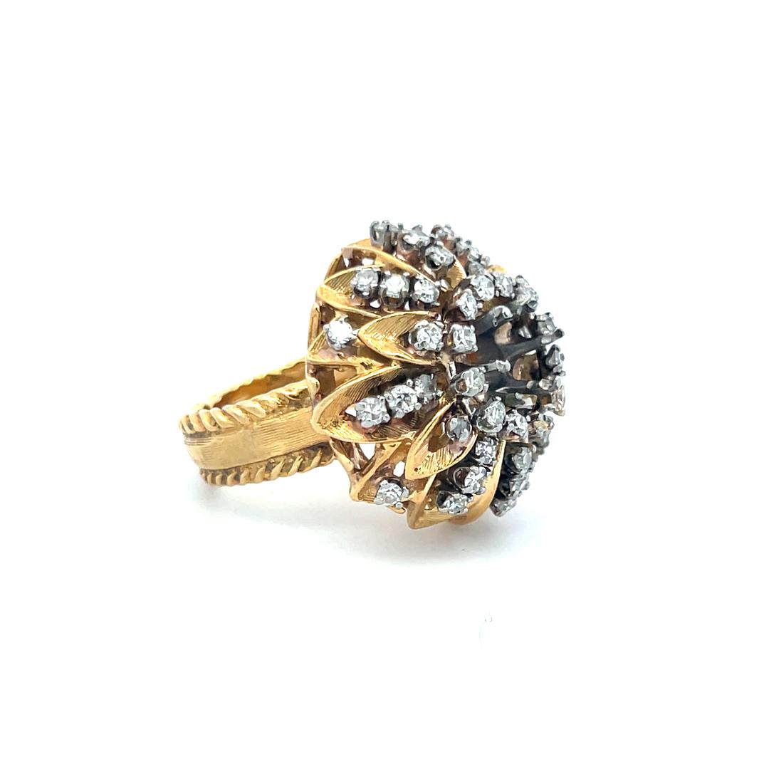1.50 Carat Round Brilliant G VS2 Diamond 18 Karat Yellow Gold Semi Mount Ring