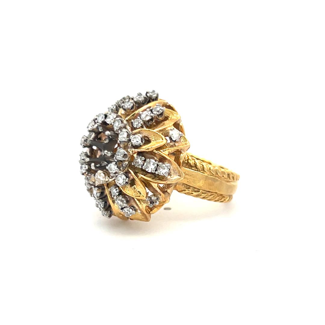 1.50 Carat Round Brilliant G VS2 Diamond 18 Karat Yellow Gold Semi Mount Ring