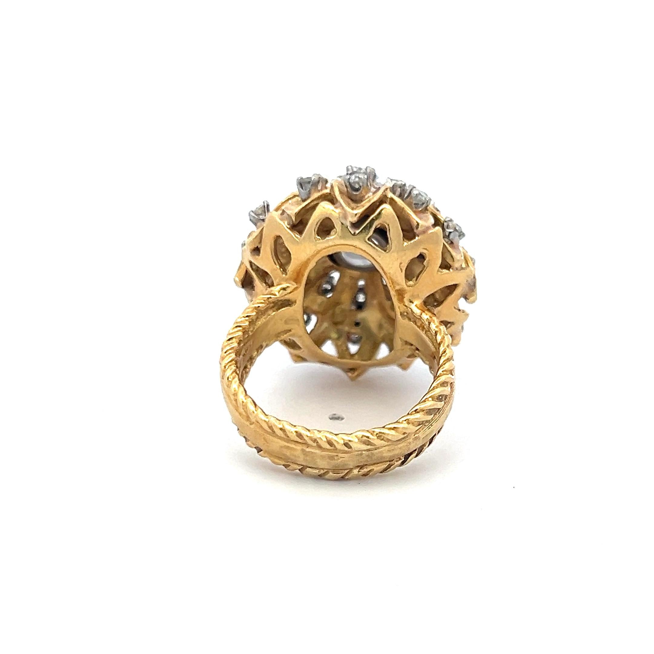 1.50 Carat Round Brilliant G VS2 Diamond 18 Karat Yellow Gold Semi Mount Ring