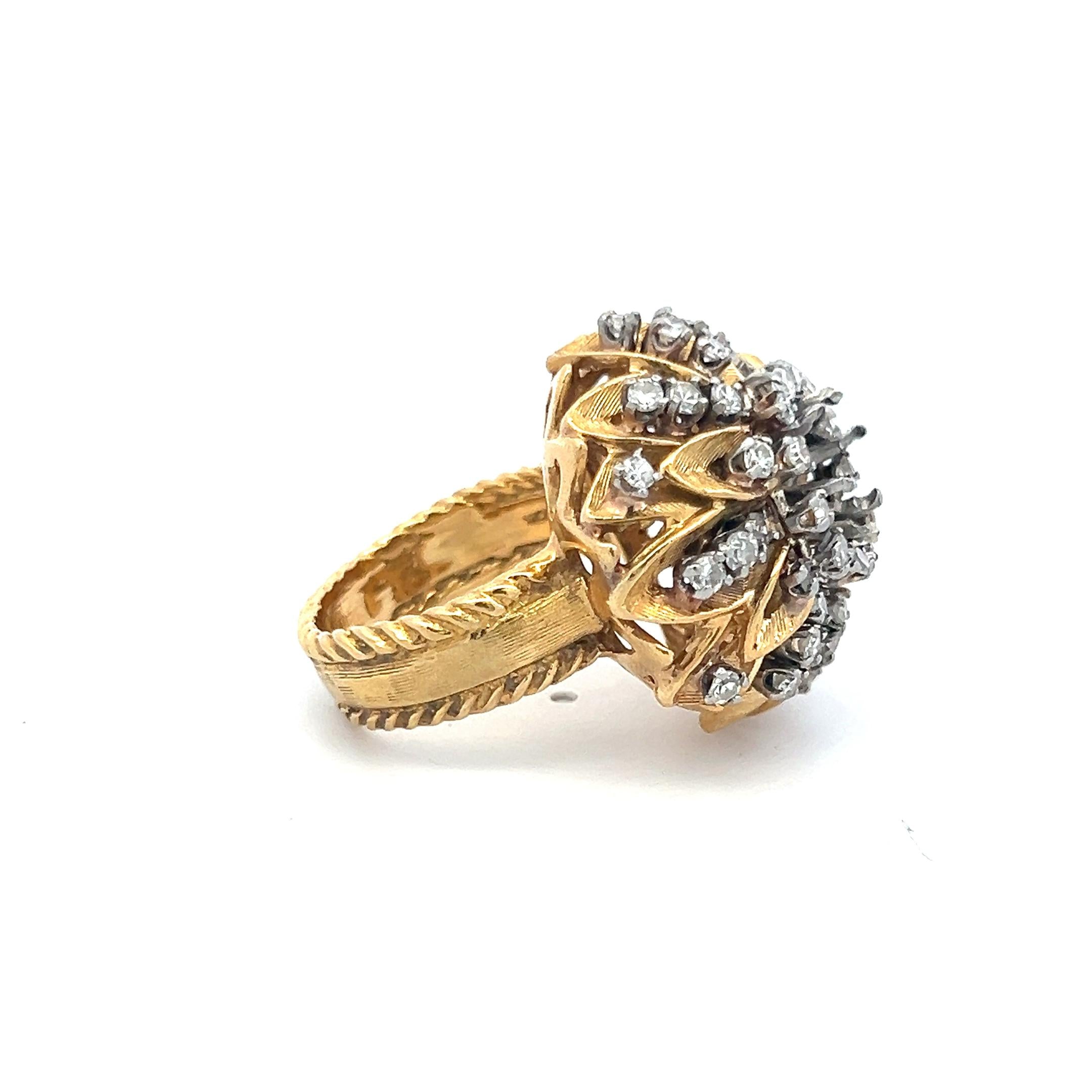 1.50 Carat Round Brilliant G VS2 Diamond 18 Karat Yellow Gold Semi Mount Ring