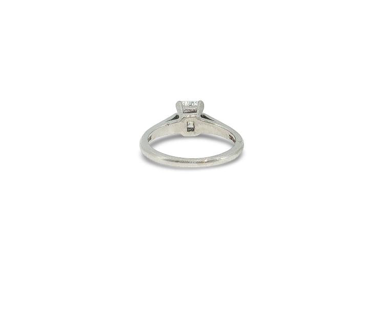 Tiffany & Co Platinum Engagement Ring with 0.85ct Emerald Cut Diamond F VVS1 GIA