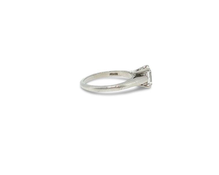Tiffany & Co Platinum Engagement Ring with 0.85ct Emerald Cut Diamond F VVS1 GIA
