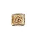 0.77 Carat Round Brilliant G SI1 Diamond 18 Karat Yellow Gold Cocktail Ring