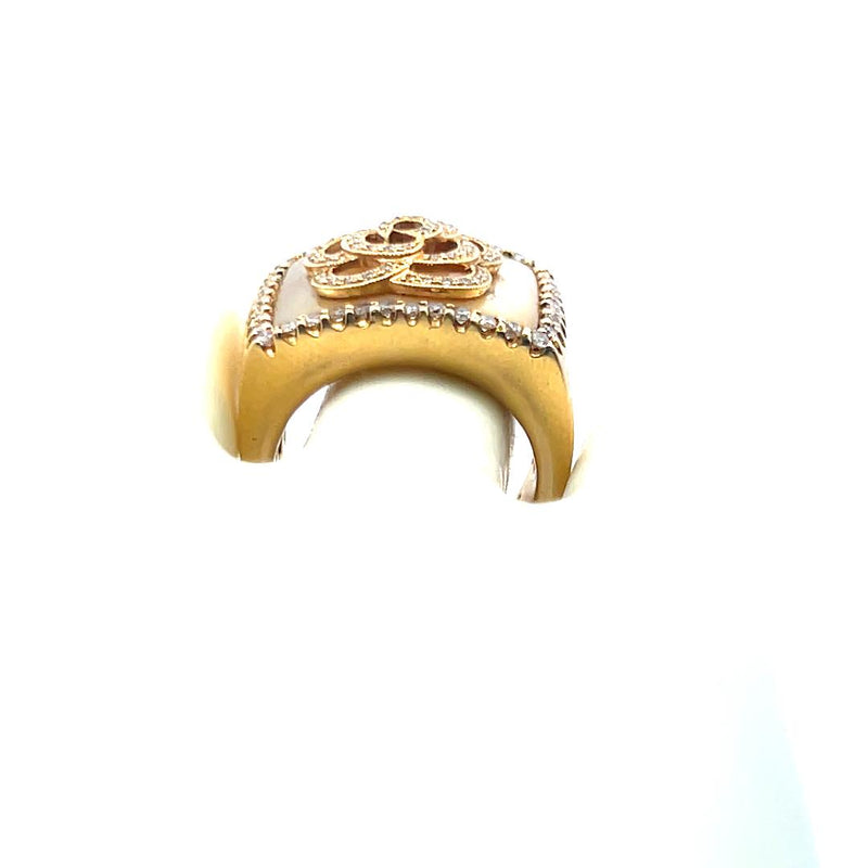 0.77 Carat Round Brilliant G SI1 Diamond 18 Karat Yellow Gold Cocktail Ring