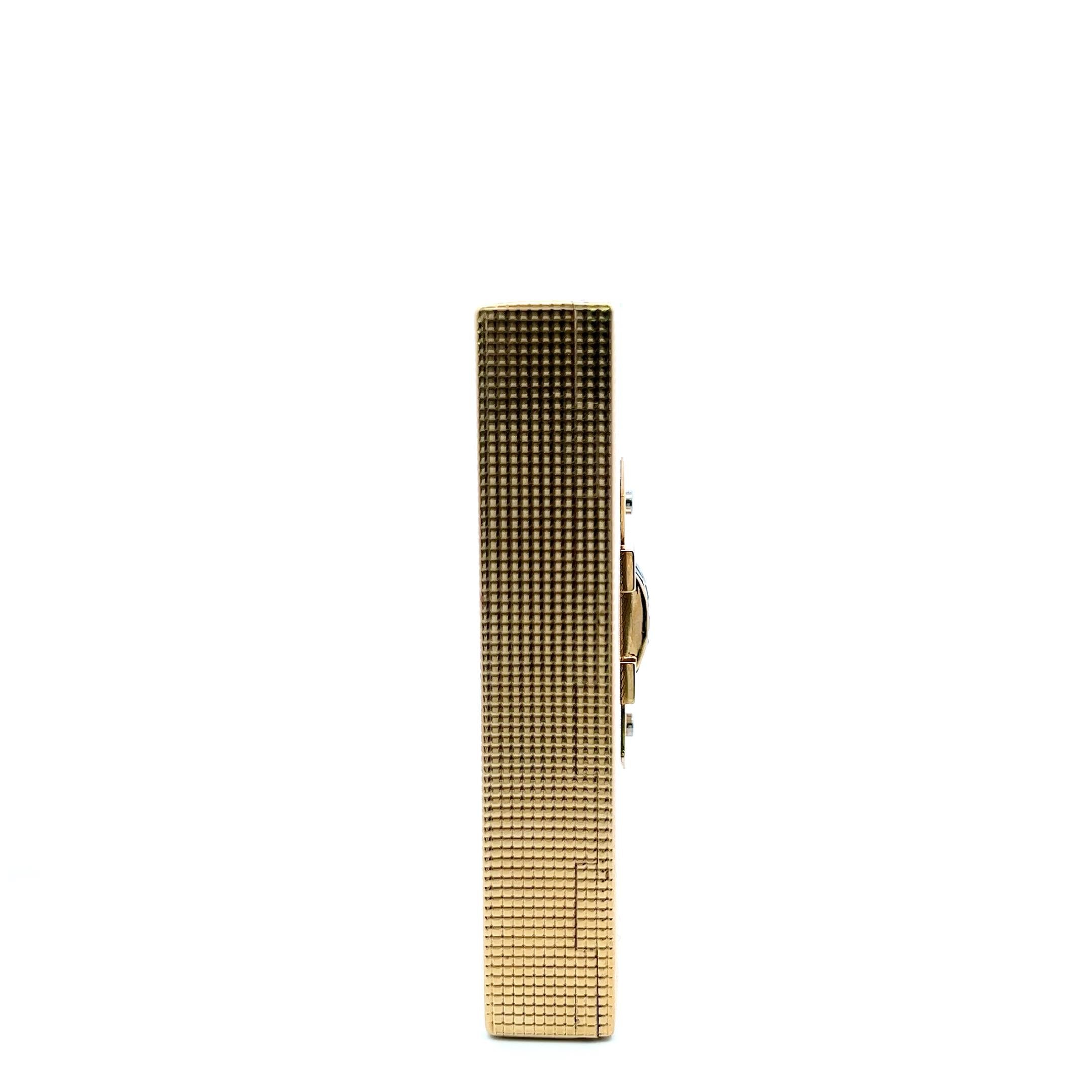 14K YG Cigarette Box with 0.14 Carat Diamonds & 2.98 Carat Sapphire 123.9g
