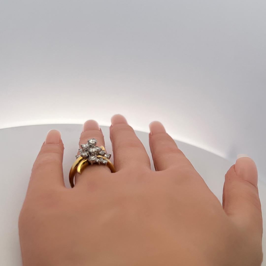 2.00 Carat Round Brilliant I VS Diamond 18 Karat Yellow Gold Cocktail Ring