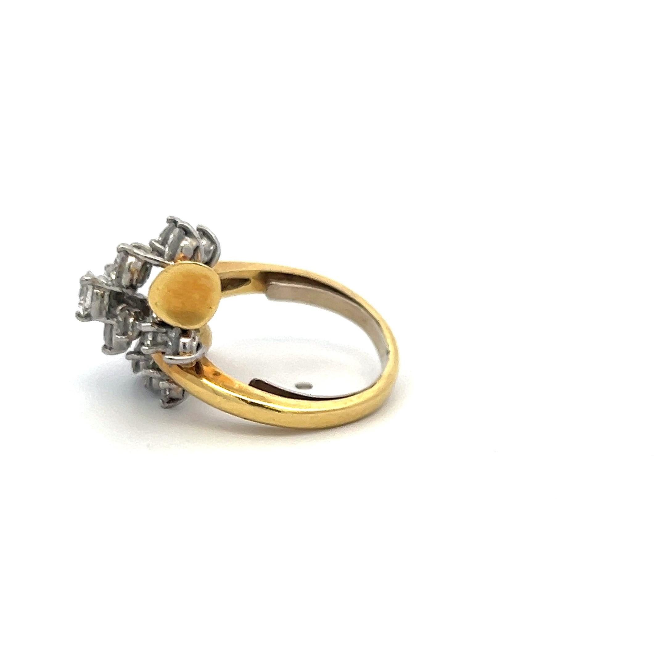2.00 Carat Round Brilliant I VS Diamond 18 Karat Yellow Gold Cocktail Ring