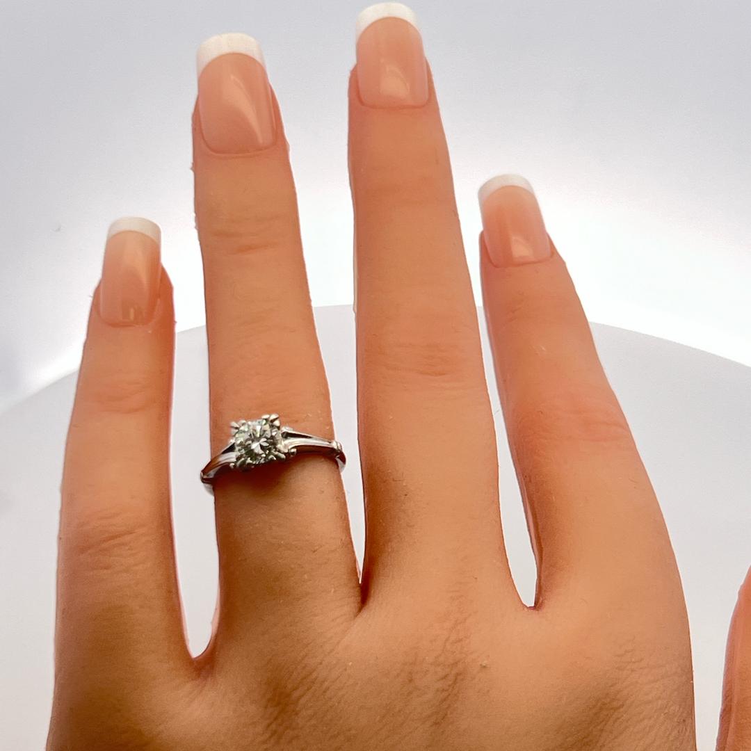 0.75ct Round Brilliant Diamond Platinum Engagement Ring – H VS Vintage Solitaire