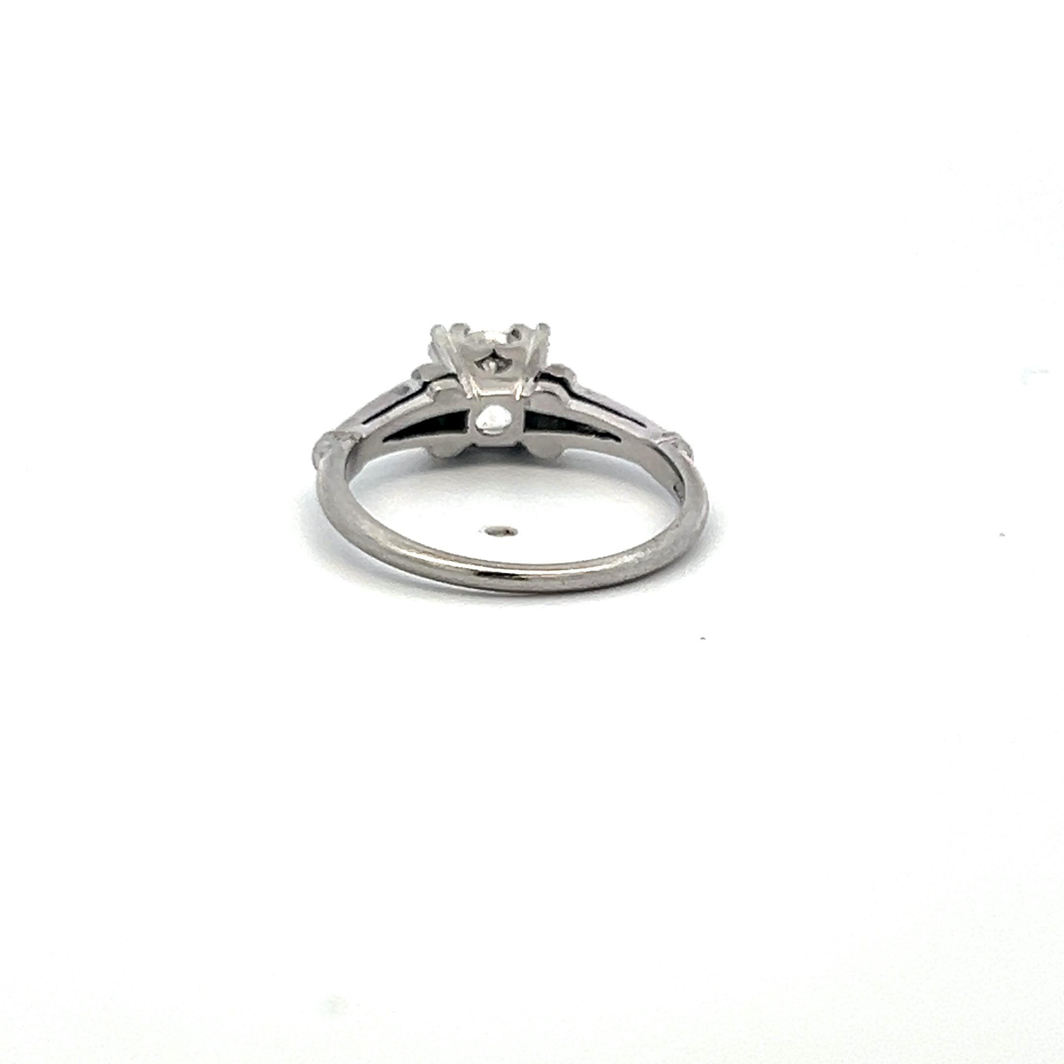 0.75ct Round Brilliant Diamond Platinum Engagement Ring – H VS Vintage Solitaire