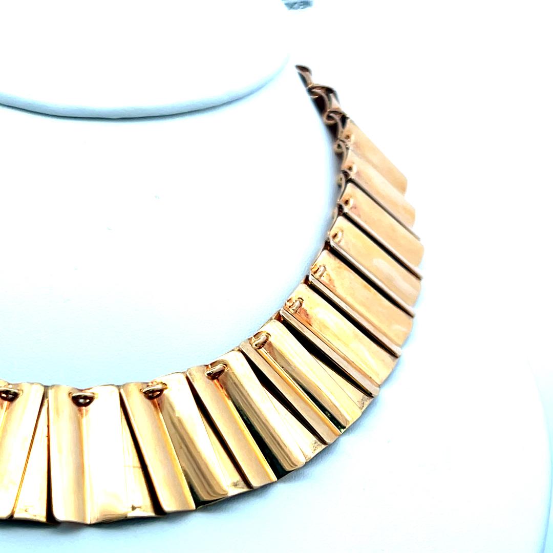 Georg Jensen 18K Yellow Gold Vintage Collar Necklace 132.2g