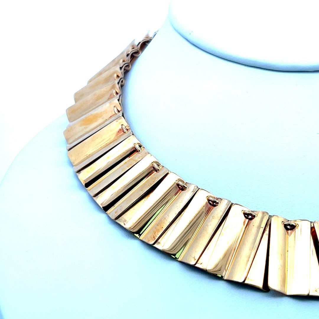 Georg Jensen 18K Yellow Gold Vintage Collar Necklace 132.2g