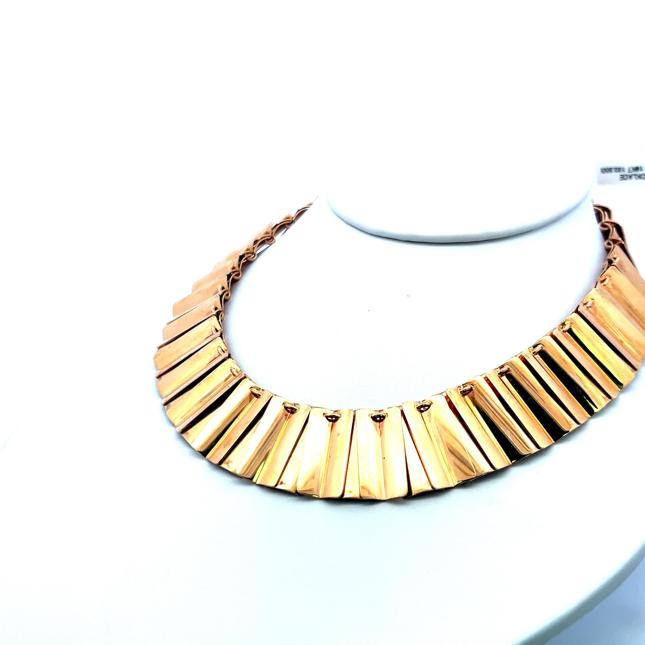 Georg Jensen 18K Yellow Gold Vintage Collar Necklace 132.2g