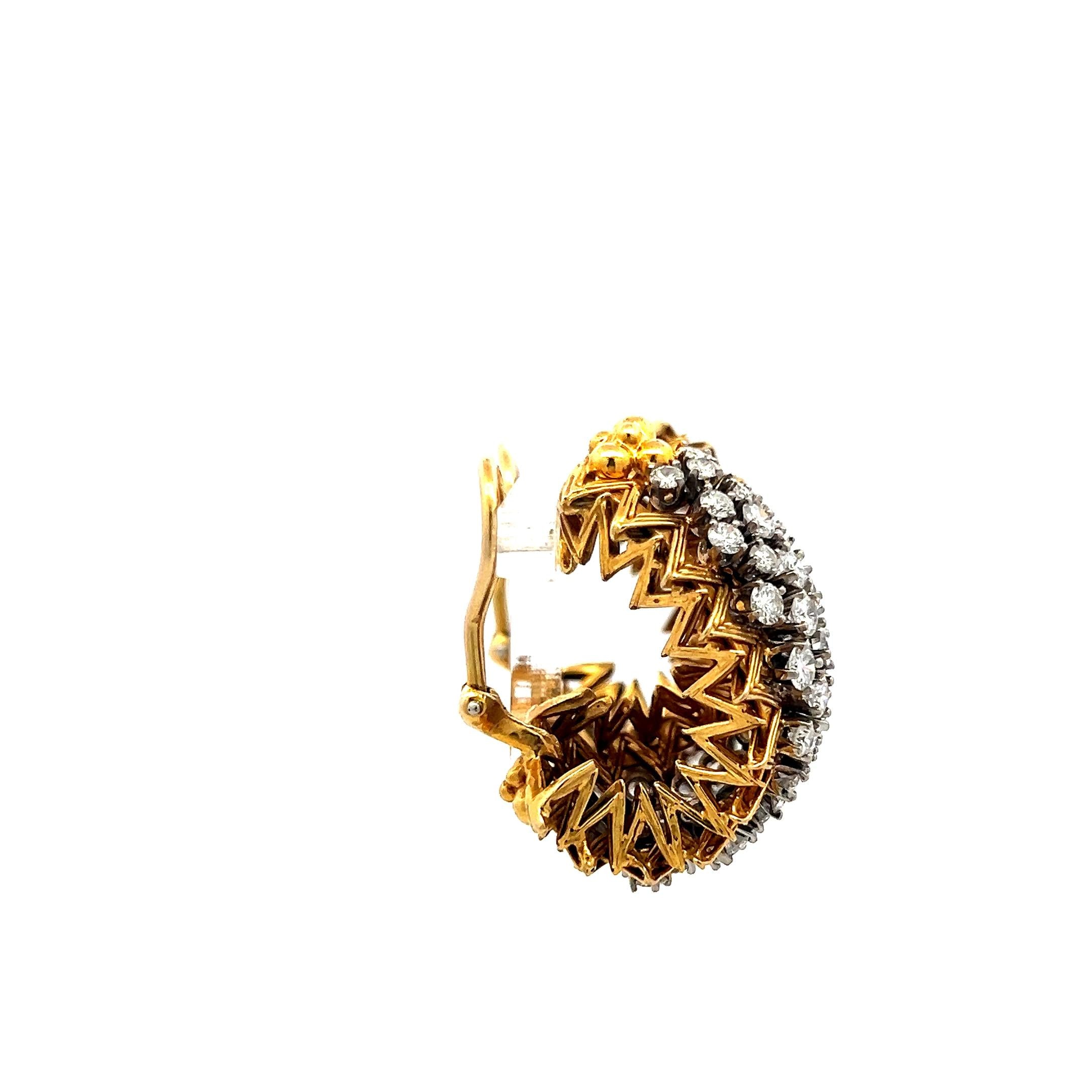 6.00ct Round Brilliant Diamond Clip-On Earrings in 18K Yellow Gold (I SI)