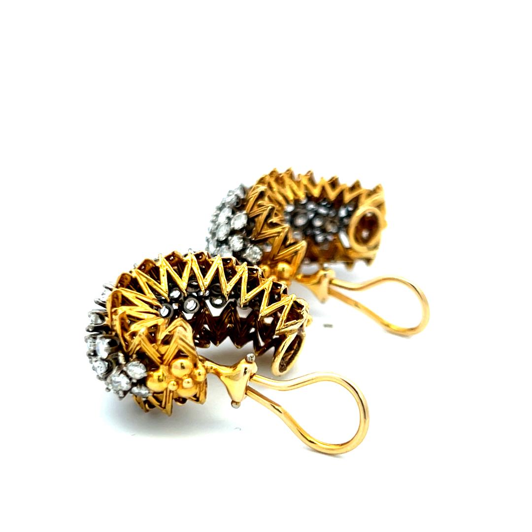 6.00ct Round Brilliant Diamond Clip-On Earrings in 18K Yellow Gold (I SI)