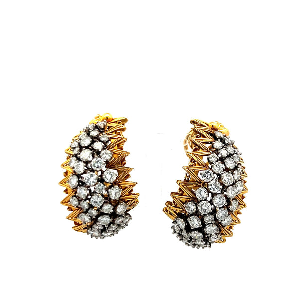 6.00ct Round Brilliant Diamond Clip-On Earrings in 18K Yellow Gold (I SI)
