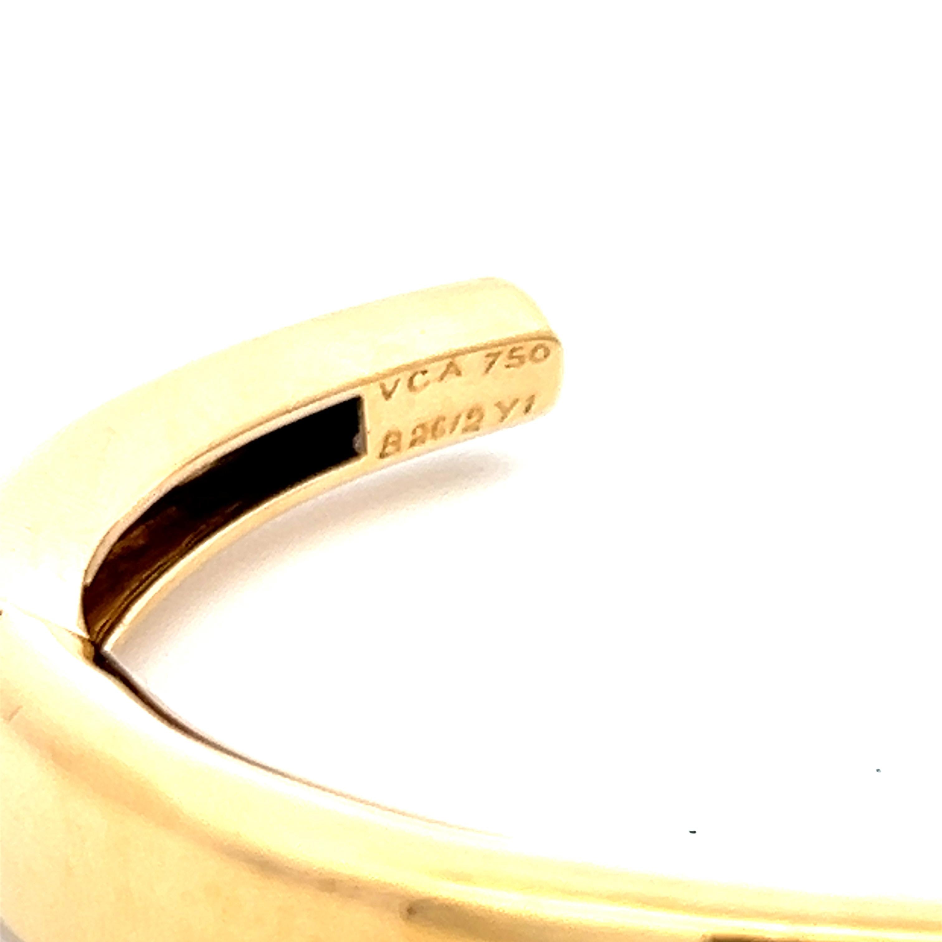 Van Cleef & Arpels Multi-Gem Cushion Cut 18K Yellow Gold Cuff Bracelet