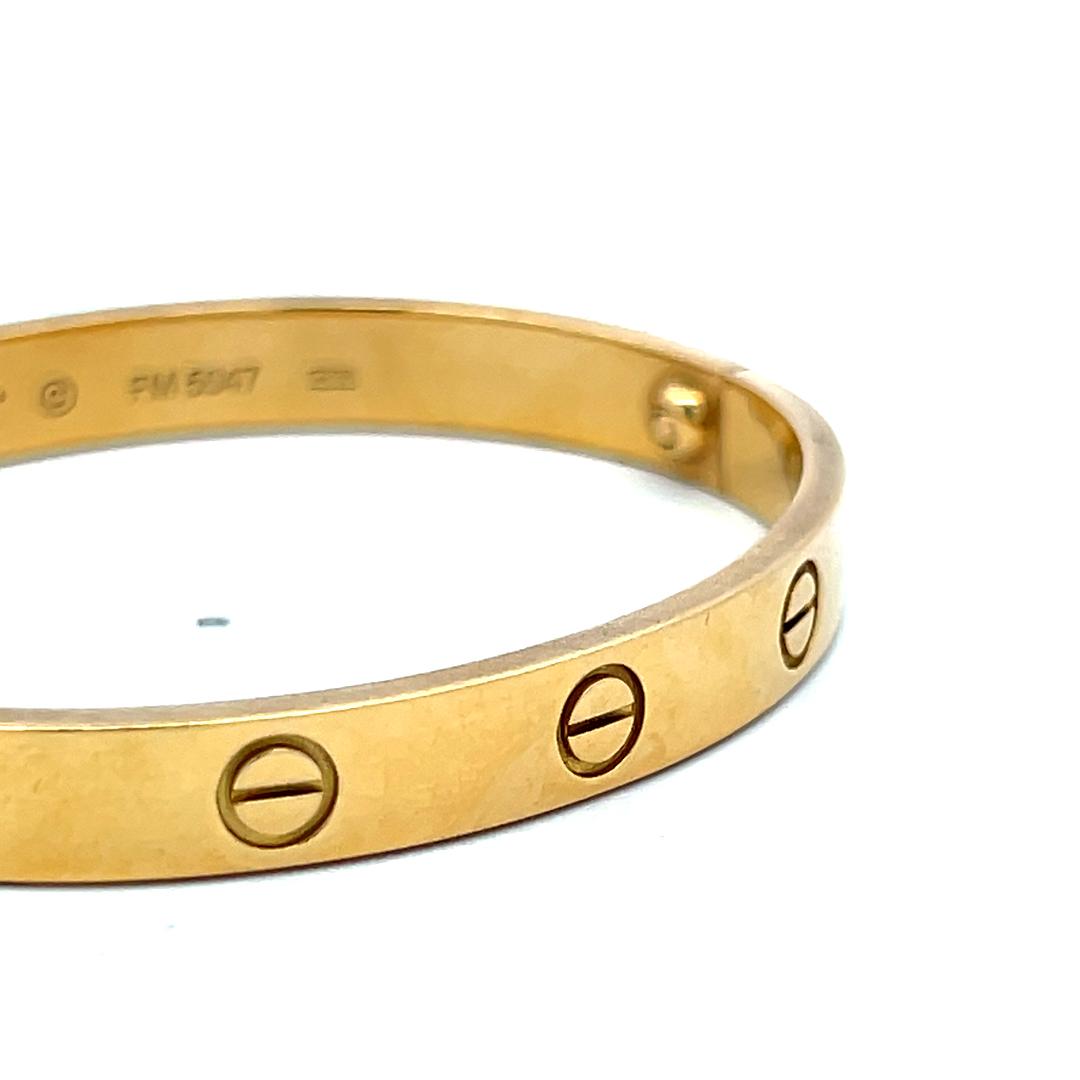 Cartier 18K Yellow Gold Love Bracelet Size 16