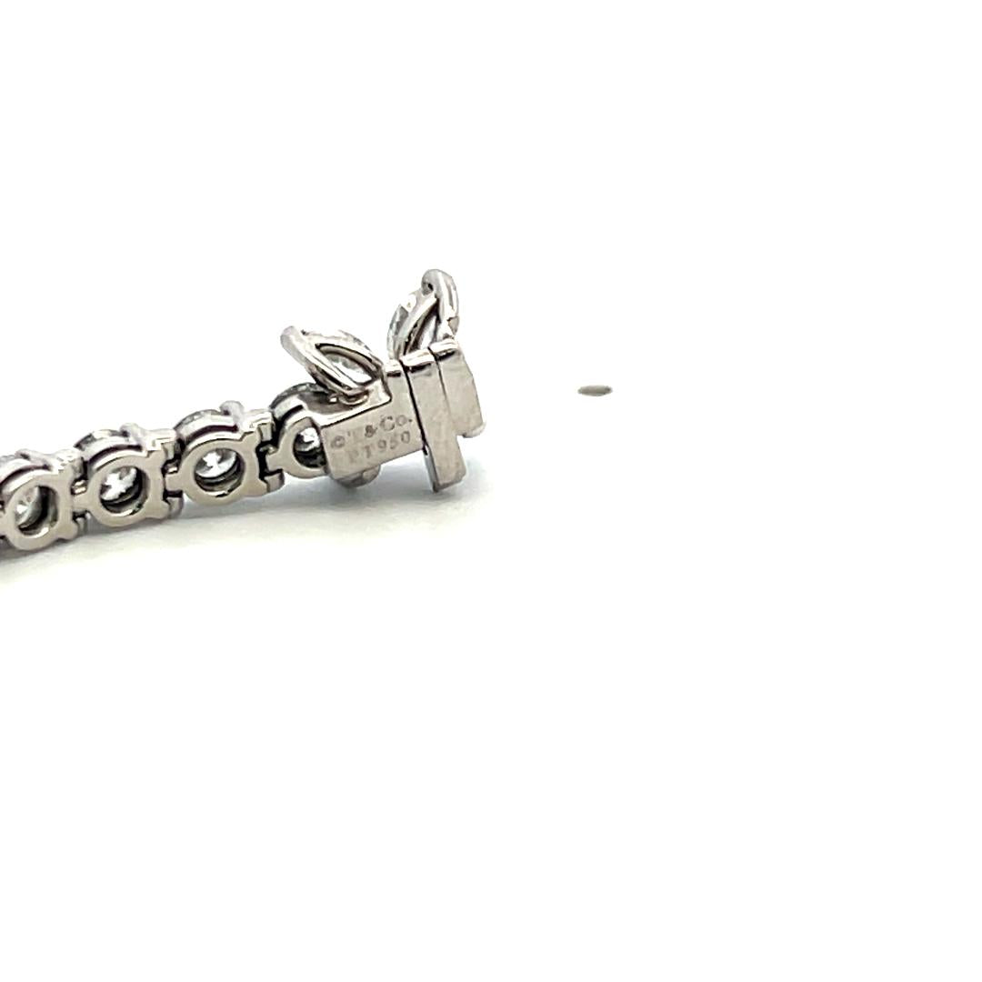 Tiffany & Co Platinum Tennis Bracelet with 6.53 Ct Round & Marquis F VS Diamonds