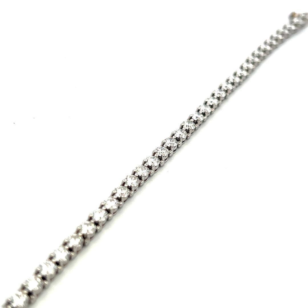 Tiffany & Co Platinum Tennis Bracelet with 6.53 Ct Round & Marquis F VS Diamonds
