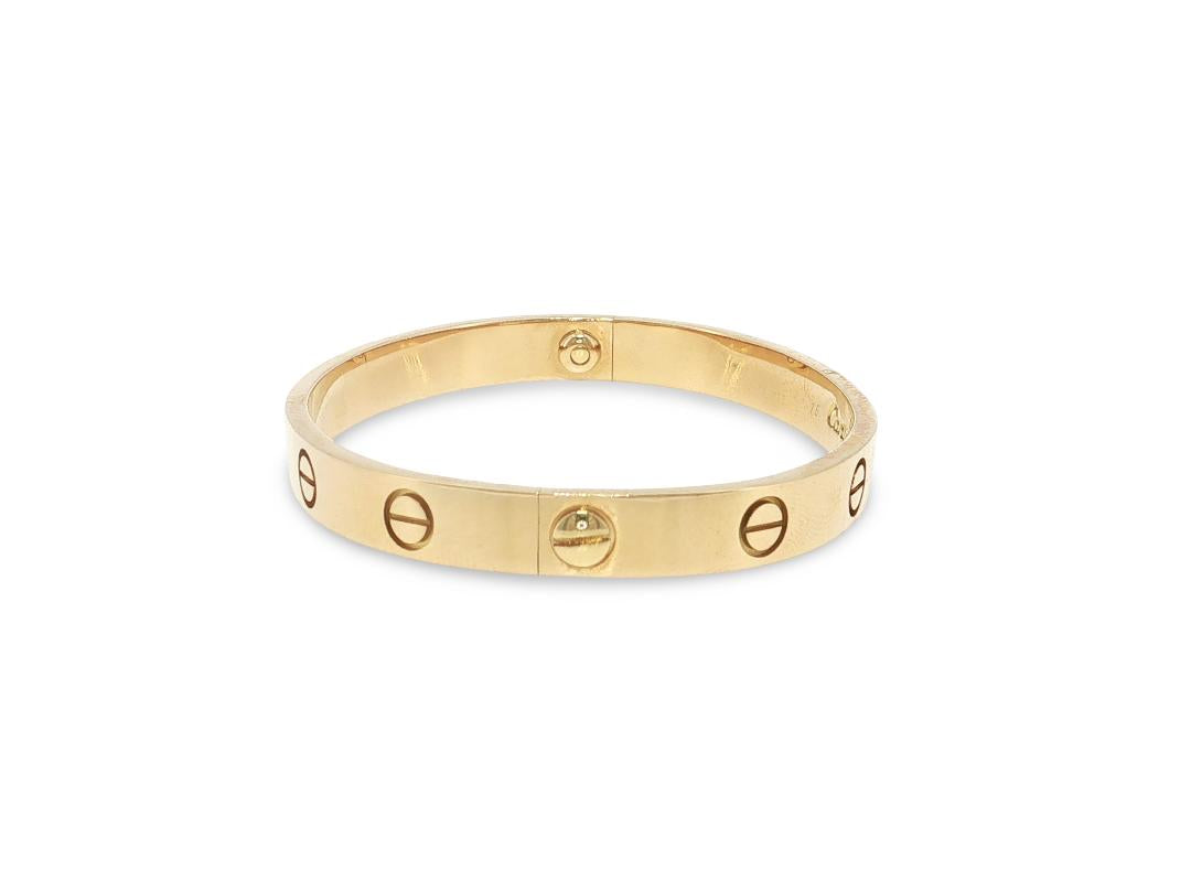 Cartier Vintage 18K Yellow Gold Love Bracelet 29.3 Grams Size 16