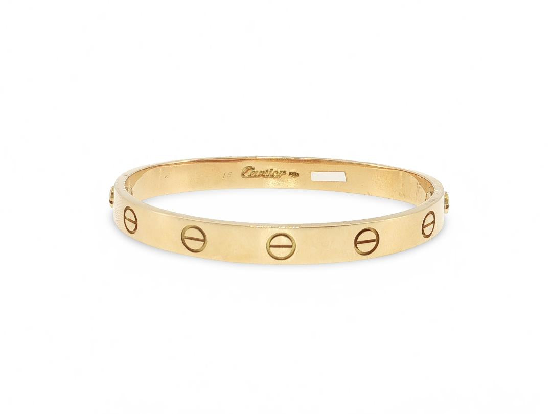 Cartier Vintage 18K Yellow Gold Love Bracelet 29.3 Grams Size 16