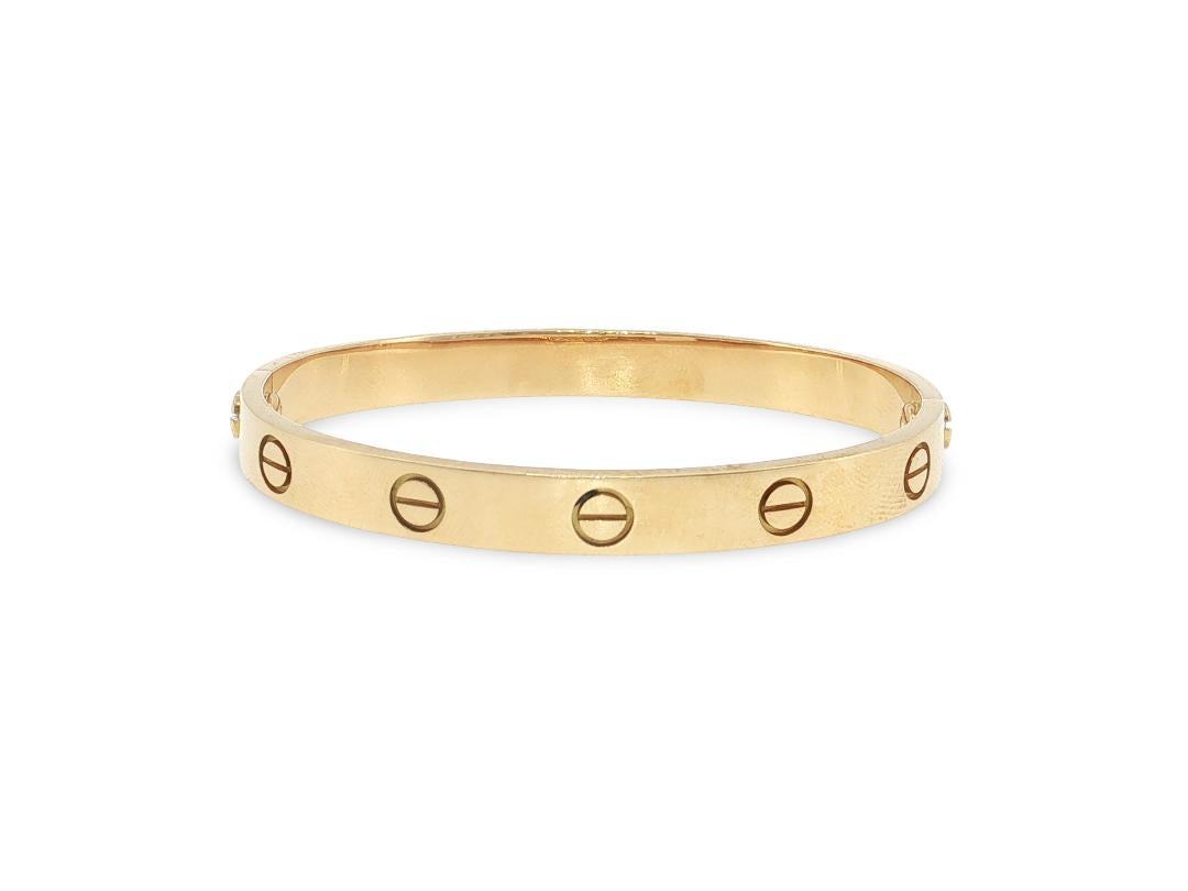 Cartier Vintage 18K Yellow Gold Love Bracelet 29.3 Grams Size 16