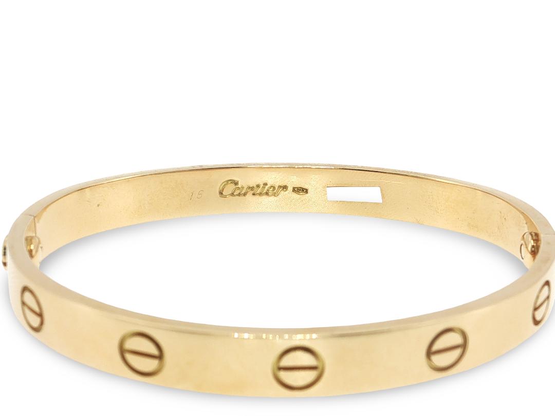 Cartier Vintage 18K Yellow Gold Love Bracelet 29.3 Grams Size 16