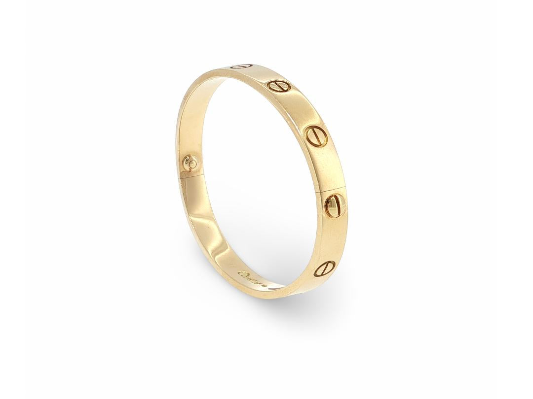 Cartier Vintage 18K Yellow Gold Love Bracelet 29.3 Grams Size 16