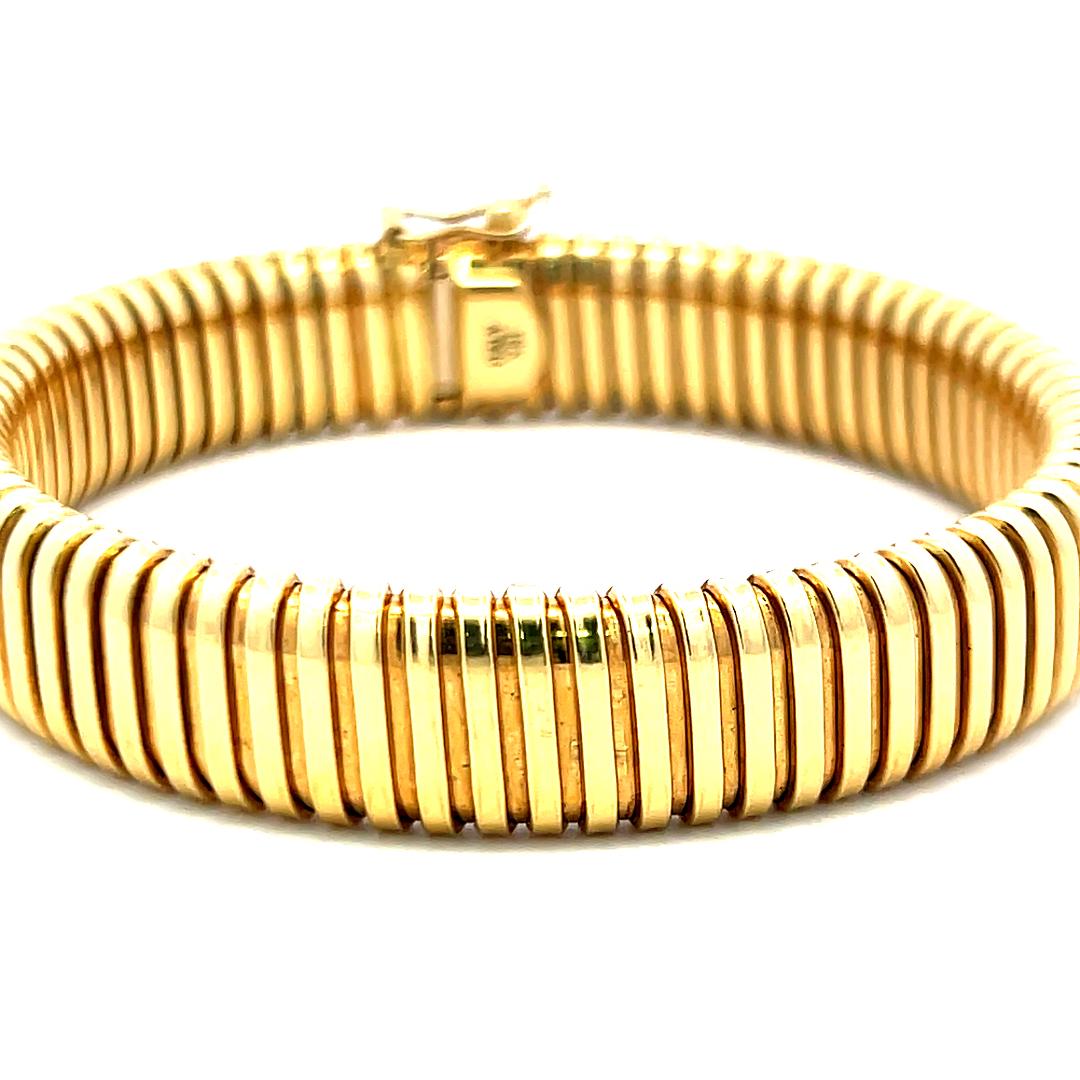 8K Yellow Gold Omega Bracelet – Vintage Estate Classic with Modern Elegance