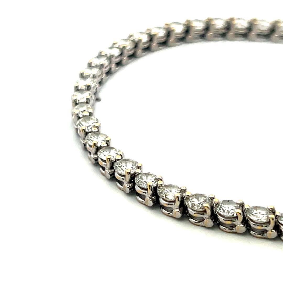 7.20ct Round Brilliant Diamond 18K White Gold Tennis Bracelet