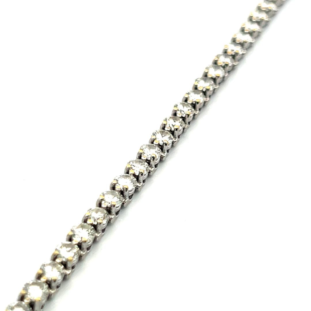 7.20ct Round Brilliant Diamond 18K White Gold Tennis Bracelet