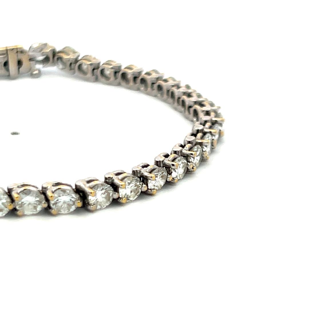 7.20ct Round Brilliant Diamond 18K White Gold Tennis Bracelet
