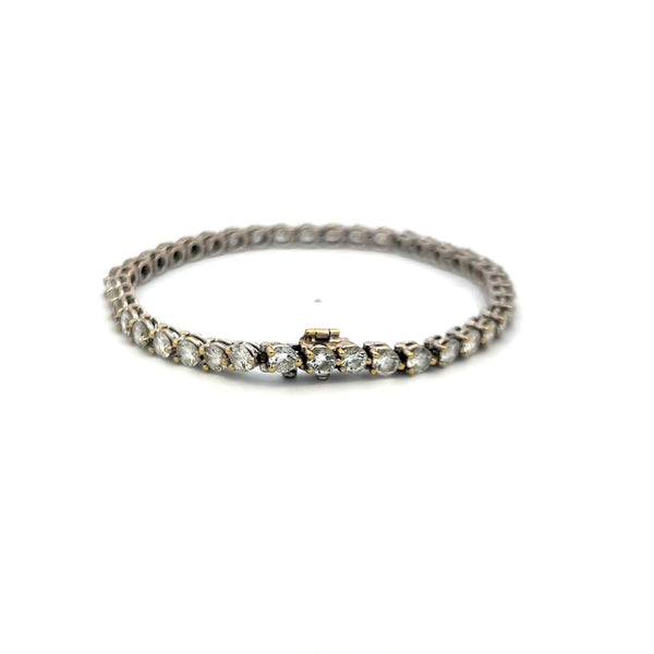 7.20ct Round Brilliant Diamond 18K White Gold Tennis Bracelet
