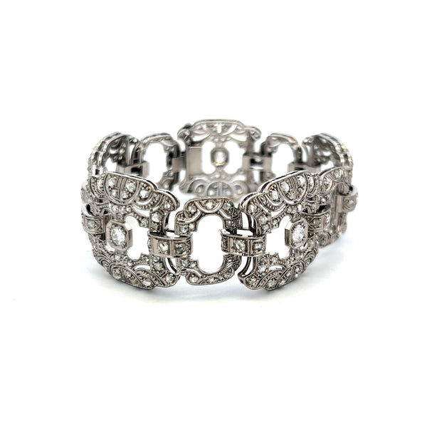 2.75ct Art Deco Platinum Bracelet with Rose Cut & Brilliant Diamonds