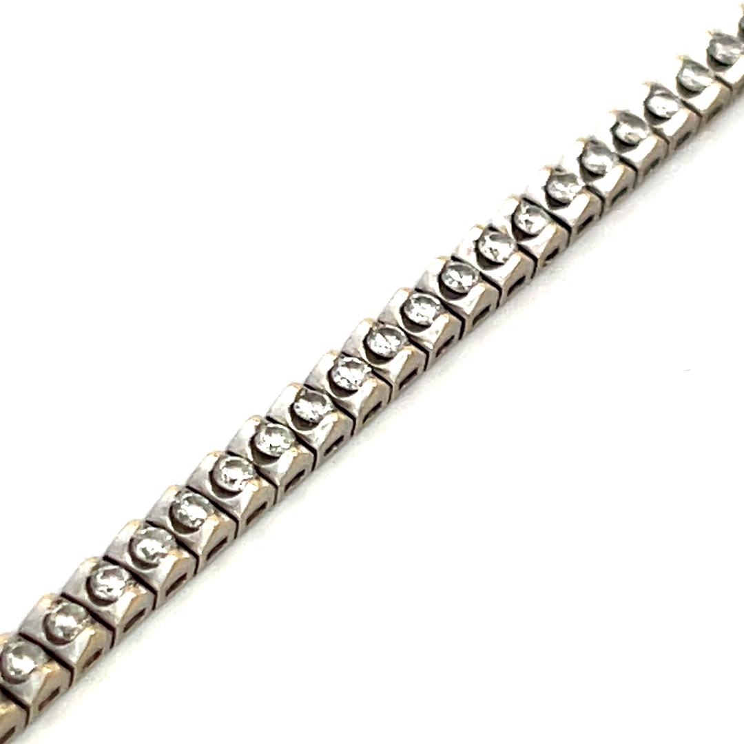 2.50ct Diamond 18K White Gold Vintage Tennis Bracelet