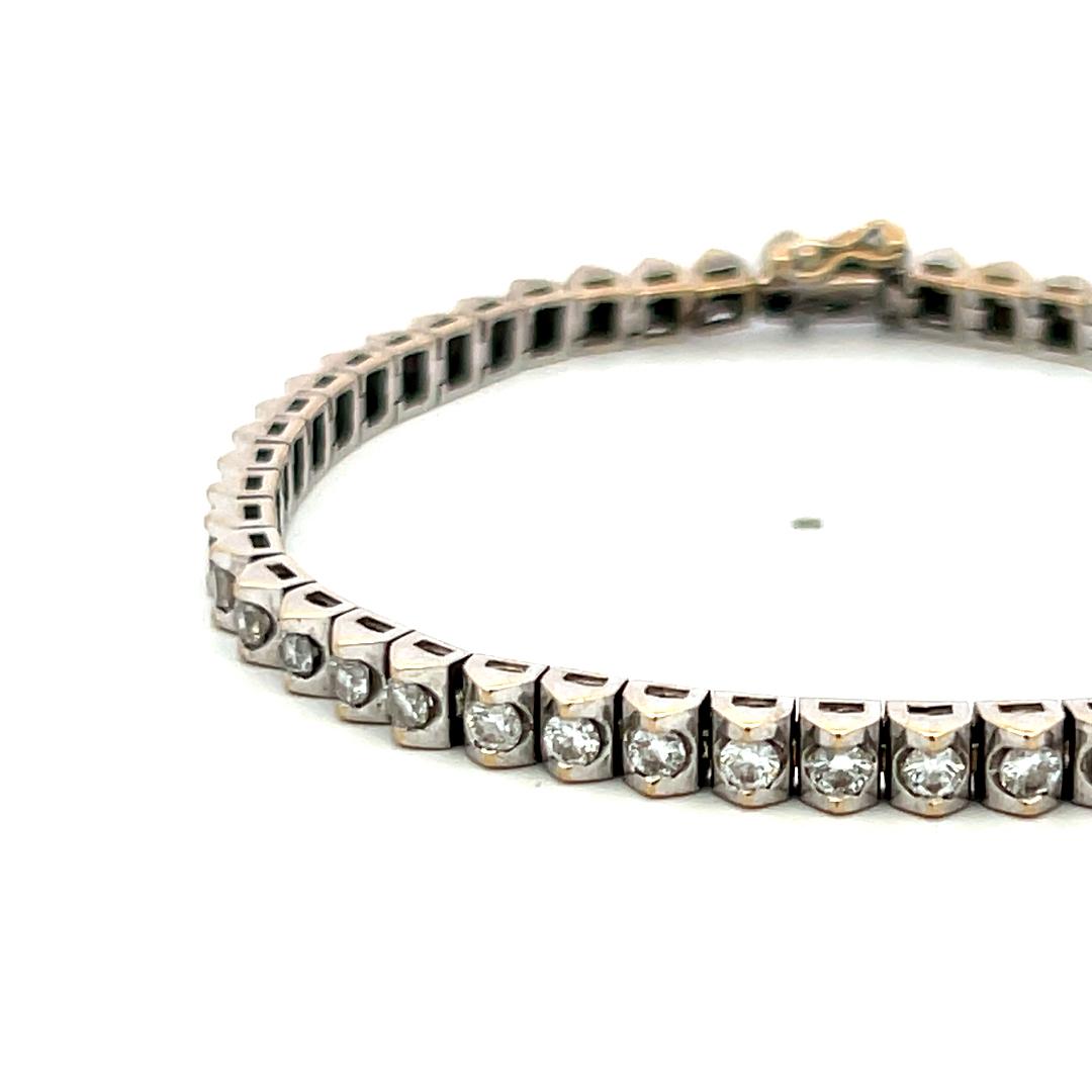 2.50ct Diamond 18K White Gold Vintage Tennis Bracelet