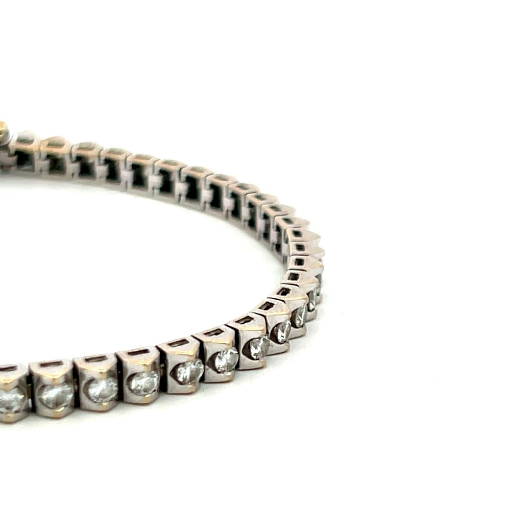 2.50ct Diamond 18K White Gold Vintage Tennis Bracelet
